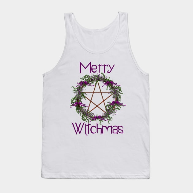 Merry Witchmas Pentacle Wreath Tank Top by The Cottage Cauldron